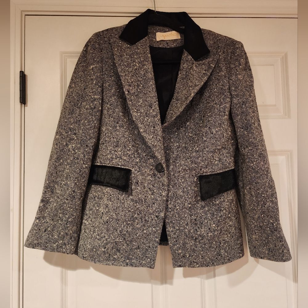 Lavantino 100% wool vintage black and white suit jacket Size 10